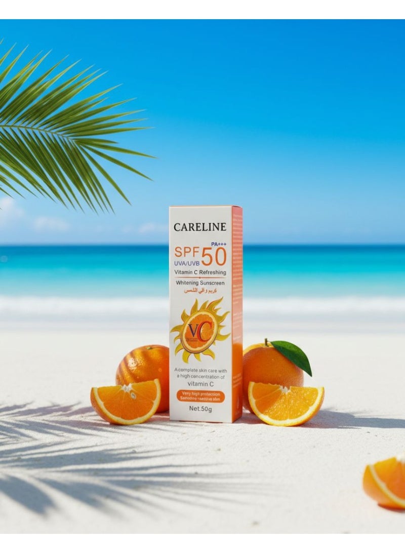 Careline Vitamin C Refreshing Whitening Sunscreen 50 grams SPF 50 - Image 3
